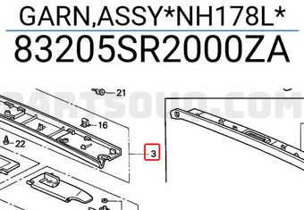 Honda 83205SR2000ZA GARN,ASSY*NH178L*