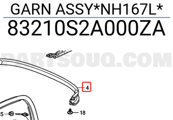 Honda 83210S2A000ZA GARN ASSY*NH167L*