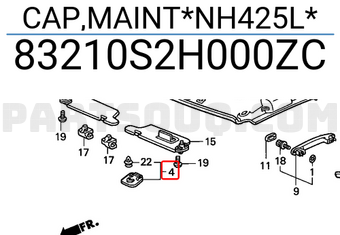 Honda 83210S2H000ZC CAP,MAINT*NH425L*
