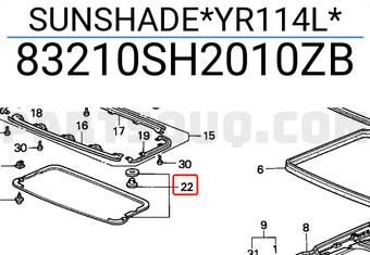 Honda 83210SH2010ZB SUNSHADE*YR114L*