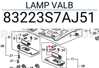 Honda 83223S7AJ51 LAMP VALB