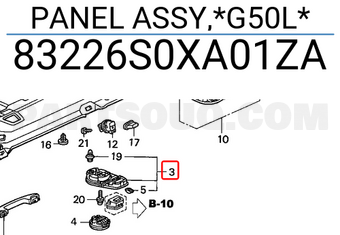 Honda 83226S0XA01ZA PANEL ASSY,*G50L*
