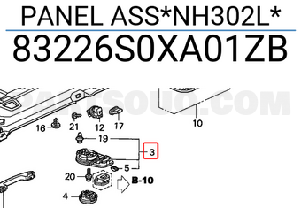 Honda 83226S0XA01ZB PANEL ASS*NH302L*