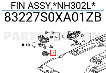 Honda 83227S0XA01ZB FIN ASSY,*NH302L*