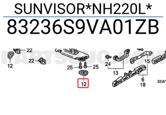 Honda 83236S9VA01ZB SUNVISOR*NH220L*