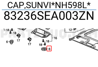 Honda 83236SEA003ZN CAP,SUNVI*NH598L*