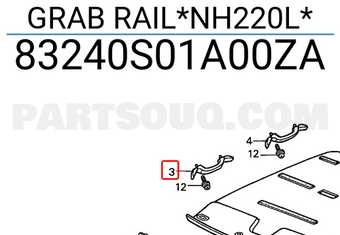 Honda 83240S01A00ZA GRAB RAIL*NH220L*