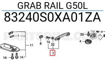 Honda 83240S0XA01ZA GRAB RAIL G50L