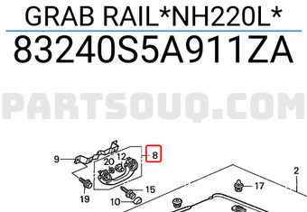 Honda 83240S5A911ZA GRAB RAIL*NH220L*