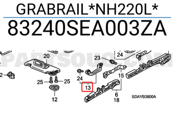 Honda 83240SEA003ZA GRABRAIL*NH220L*
