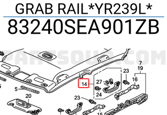 Honda 83240SEA901ZB GRAB RAIL*YR239L*
