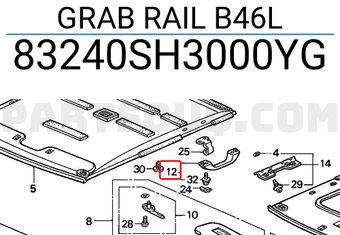 Honda 83240SH3000YG GRAB RAIL B46L