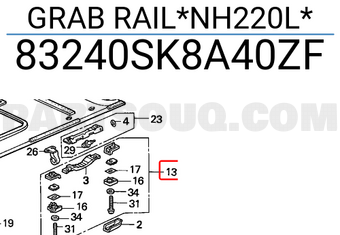Honda 83240SK8A40ZF GRAB RAIL*NH220L*