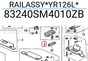 Honda 83240SM4010ZB RAILASSY*YR126L*