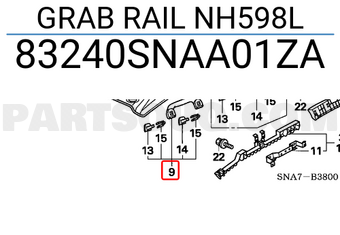 Honda 83240SNAA01ZA GRAB RAIL NH598L