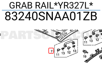 Honda 83240SNAA01ZB GRAB RAIL*YR327L*