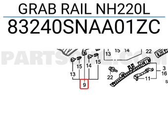 Honda 83240SNAA01ZC GRAB RAIL NH220L