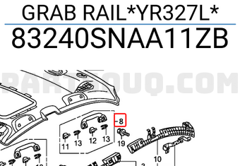 Honda 83240SNAA11ZB GRAB RAIL*YR327L*