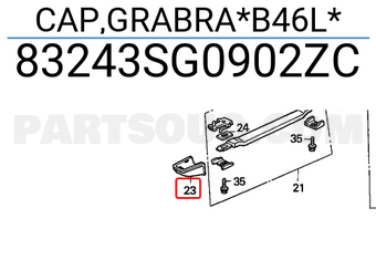 Honda 83243SG0902ZC CAP,GRABRA*B46L*