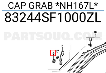 Honda 83244SF1000ZL CAP GRAB *NH167L*