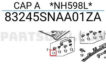 Honda 83245SNAA01ZA CAP A *NH598L*