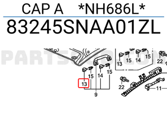 Honda 83245SNAA01ZL CAP A *NH686L*