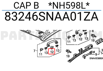 Honda 83246SNAA01ZA CAP B *NH598L*