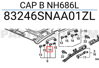 Honda 83246SNAA01ZL CAP B NH686L