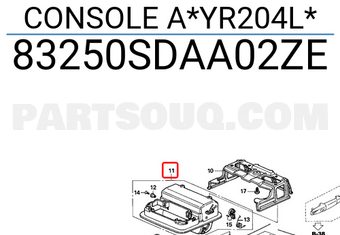Honda 83250SDAA02ZE CONSOLE A*YR204L*