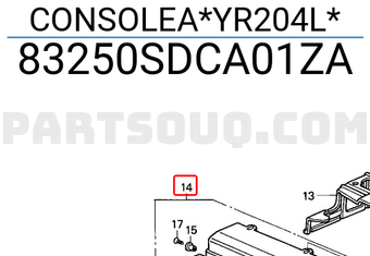 Honda 83250SDCA01ZA CONSOLEA*YR204L*
