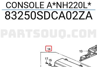 Honda 83250SDCA02ZA CONSOLE A*NH220L*