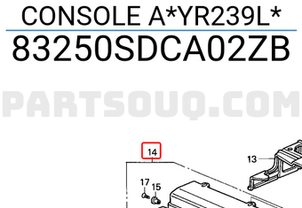 Honda 83250SDCA02ZB CONSOLE A*YR239L*