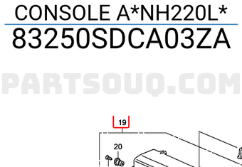 Honda 83250SDCA03ZA CONSOLE A*NH220L*