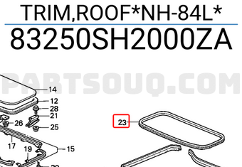 Honda 83250SH2000ZA TRIM,ROOF*NH-84L*