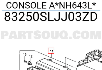 Honda 83250SLJJ03ZD CONSOLE A*NH643L*
