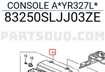 Honda 83250SLJJ03ZE CONSOLE A*YR327L*