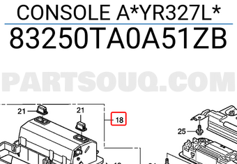 Honda 83250TA0A51ZB CONSOLE A*YR327L*