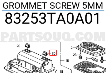 Honda 83253TA0A01 GROMMET SCREW 5MM