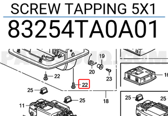 Honda 83254TA0A01 SCREW TAPPING 5X1