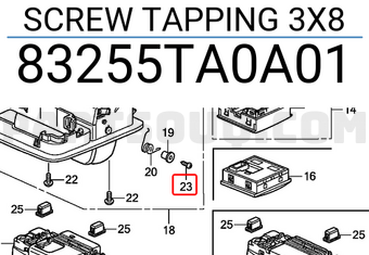 Honda 83255TA0A01 SCREW TAPPING 3X8