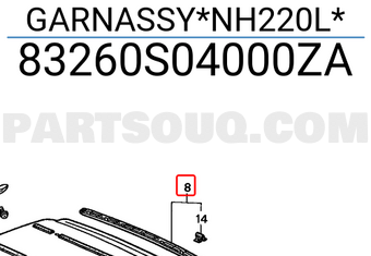 Honda 83260S04000ZA GARNASSY*NH220L*