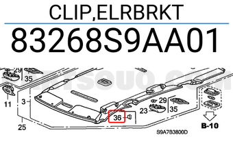 Honda 83268S9AA01 CLIP,ELRBRKT