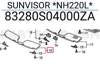 Honda 83280S04000ZA SUNVISOR *NH220L*
