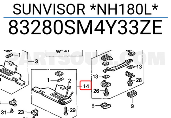 Honda 83280SM4Y33ZE SUNVISOR *NH180L*