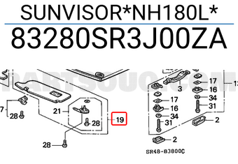 Honda 83280SR3J00ZA SUNVISOR*NH180L*