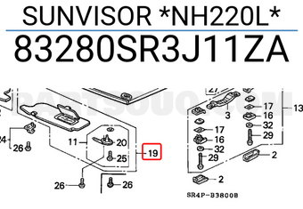 Honda 83280SR3J11ZA SUNVISOR *NH220L*