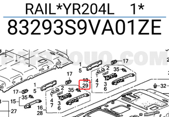 Honda 83293S9VA01ZE RAIL*YR204L 1*