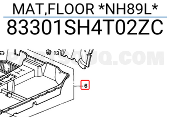 Honda 83301SH4T02ZC MAT,FLOOR *NH89L*