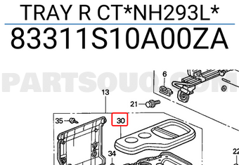 Honda 83311S10A00ZA TRAY R CT*NH293L*