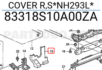 Honda 83318S10A00ZA COVER R,S*NH293L*